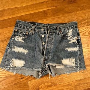 Levi’s distressed denim shorts